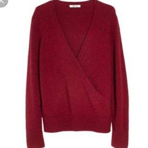Madewell Maroon Wrap Front Sweater